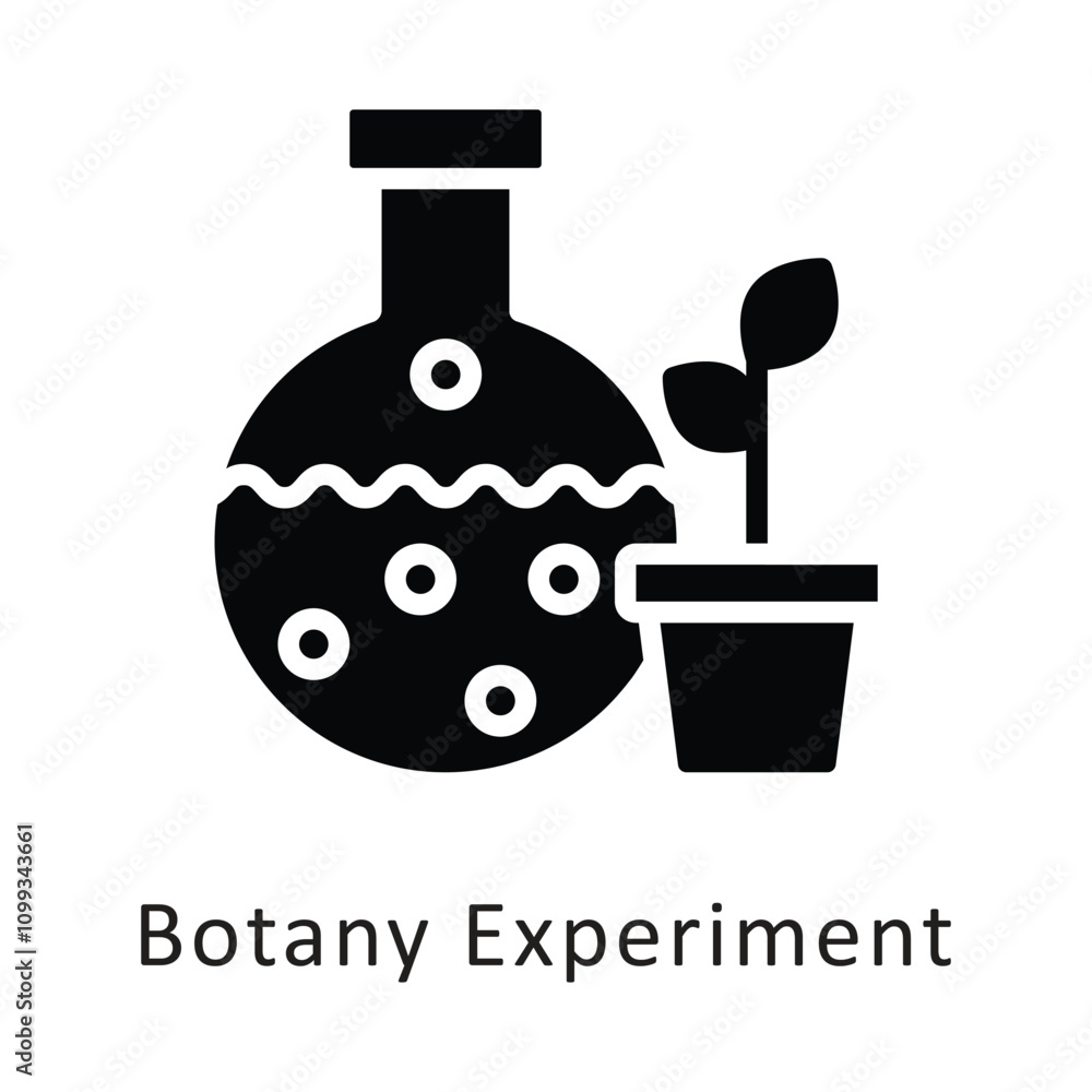 Poster botany experiment vector filled outline icon. eps 10 file