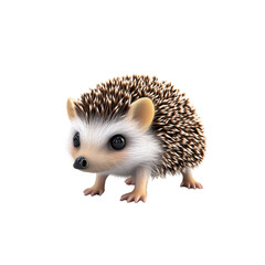 Obraz premium Adorable Baby Hedgehog 3D Render Cute Spiny Mammal Close-Up
