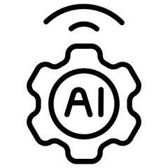 Obraz premium AI voice setting Line Icon