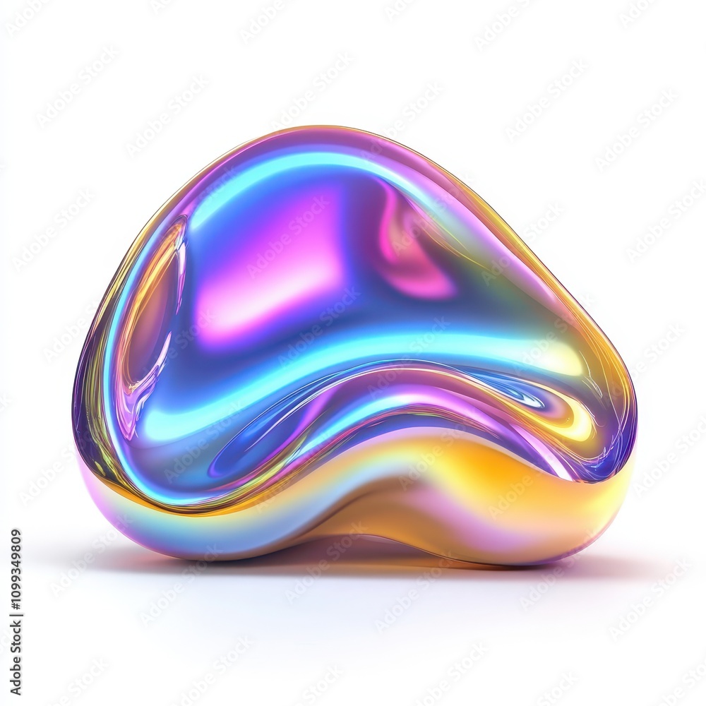 Poster a colorful, abstract blob with a glossy finish, showcasing vibrant gradients and fluid shapes.