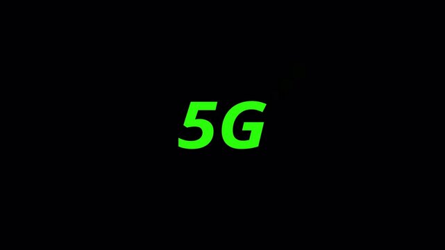 
5G network animation on transparent background, Modern 5G Network Upgrade Concept Animation, Update the network system, 5G internet icon.