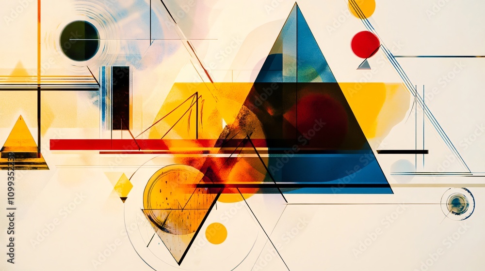 Poster modern art background design as abstract geometric background with a triangle