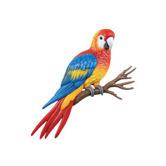 Vibrant Red, Blue, and Yellow Macaw Parrot Perched on a Branch