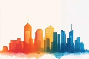 Obraz premium Artistic Watercolor Depiction of Location Connectivity: Bridging Places Through Vibrant Colors and Fluid Lines