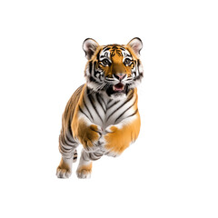 Obraz premium Leaping Tiger Cub - Powerful and Playful Wildlife Image