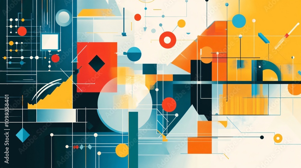 Poster abstract technology background with notes