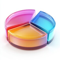Fototapeta premium A colorful pie chart representation with three distinct sections.