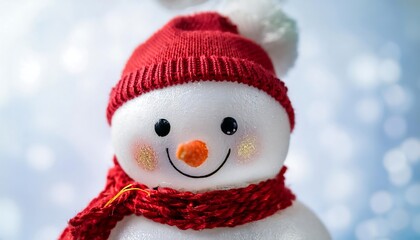 Christmas Ornament - Snowman in Red Hat, Separate Pieces