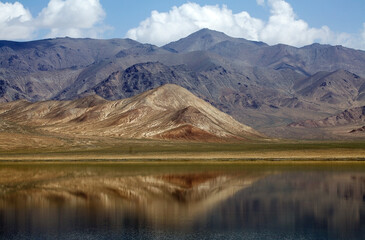 Rangkul Lake in the Pamir Mountains of Gorno-Badakhshan region in Tajikistan