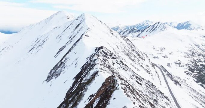 snow covered mountains
