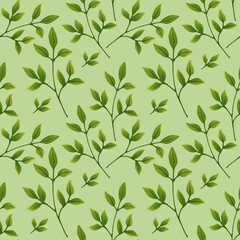 Classic Easter Brunch Big on Green Background Easter Seamless Pattern