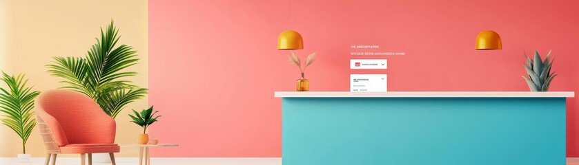 Fototapeta premium Hospitality website with room previews, virtual check-in options, and loyalty programs, hospitality UX design, welcoming flow