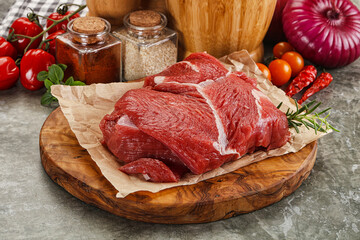 Raw beef meat piece for cooking