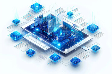 Server Virtualization Concept - Partitioning of Central Physical Server into Smaller Virtual Servers to Maximize Computing Resources