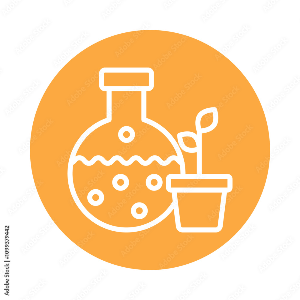 Poster botany experiment vector circle outline icon . eps 10 file