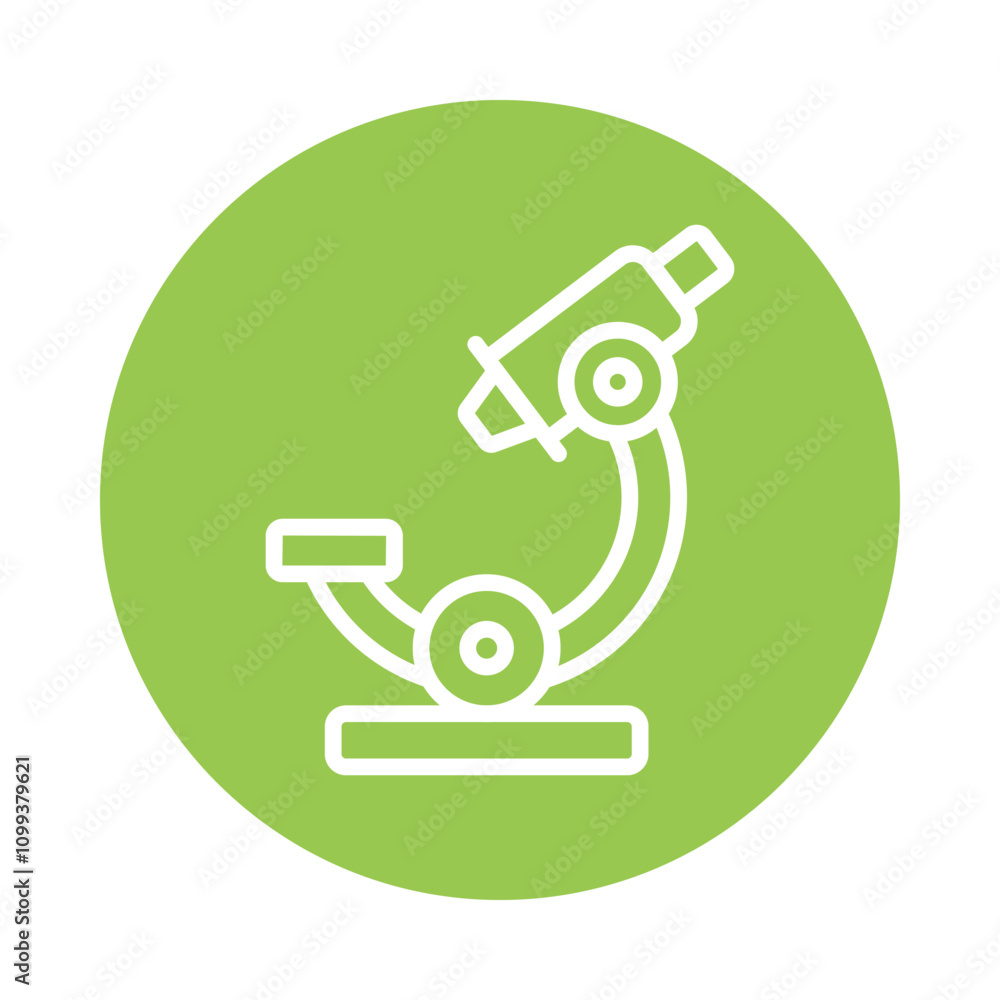 Poster microscope vector circle outline icon . eps 10 file