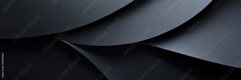 Aufkleber abstract overlapping black textured paper layers with shadow gradients. minimalist and modern