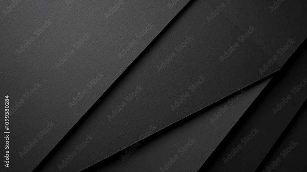 Poster abstract black textured paper layers with diagonal lines.