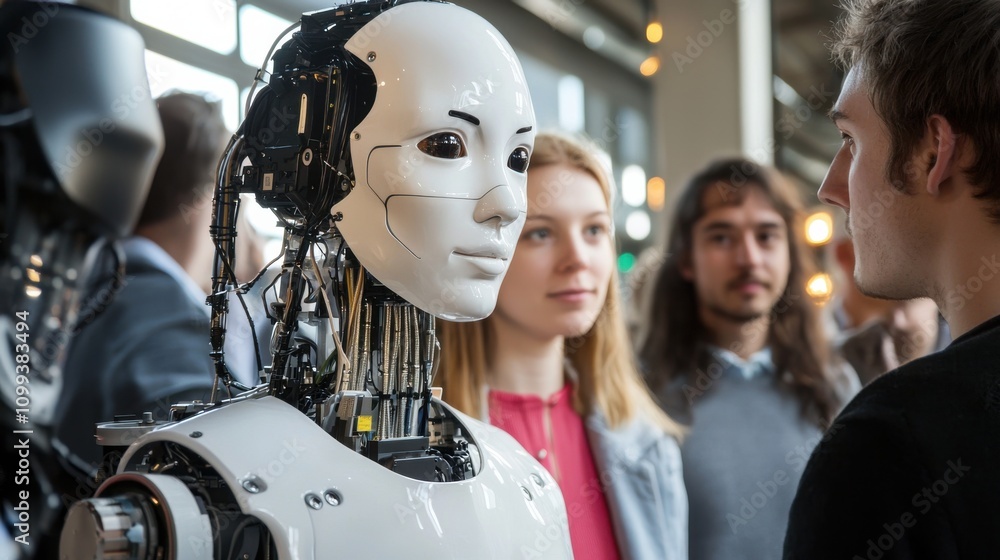 Poster robot interaction at technology exhibition event