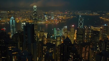 Fototapeta premium Thousands of lights city night view