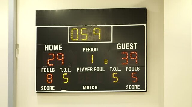 Game score board counting down