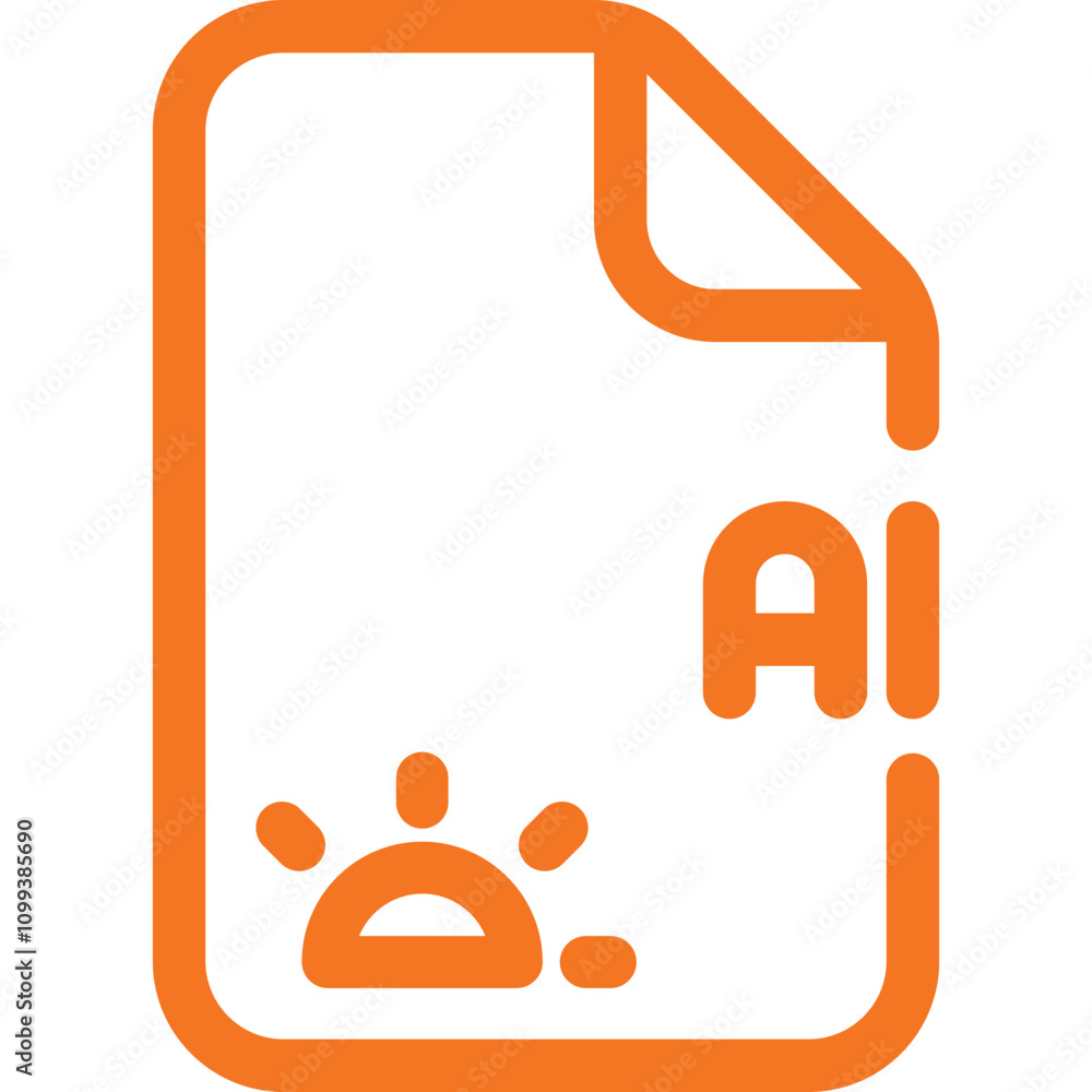 Poster graphic illustration of a document symbolizing artificial intelligence capabilities and creativity a