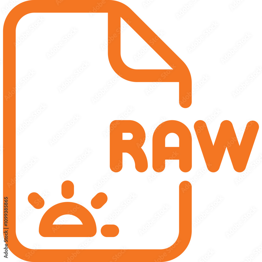 Poster information about digital file format raw in a tech environment during daylight hours
