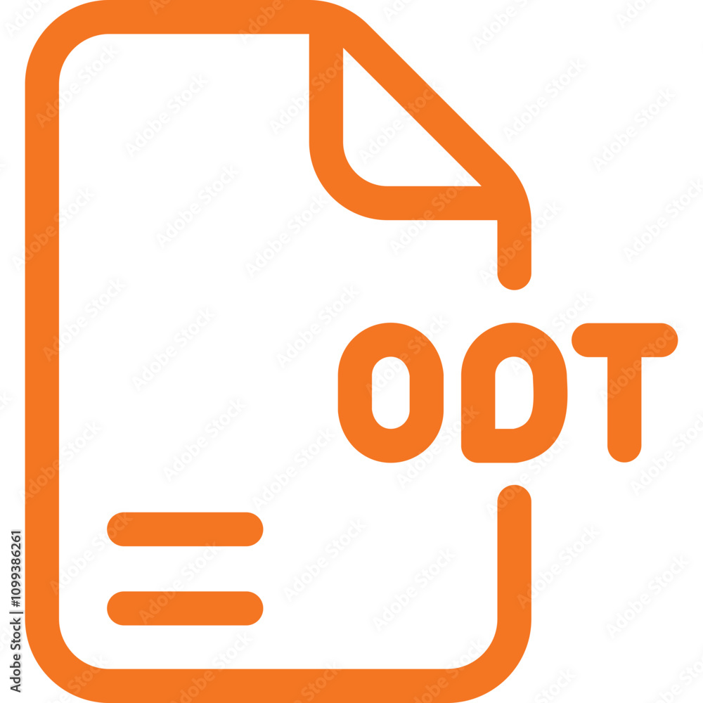 Poster file format symbol represents an odt document in a simple and modern graphic design style