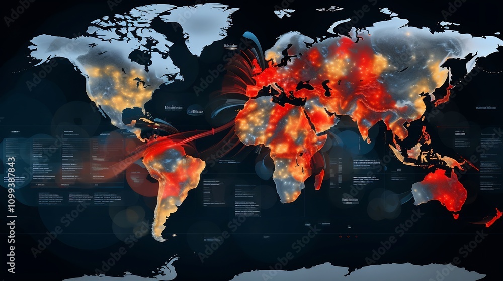 Poster detailed global map visualizing the usage of nuclear energy across different countries illustrating 