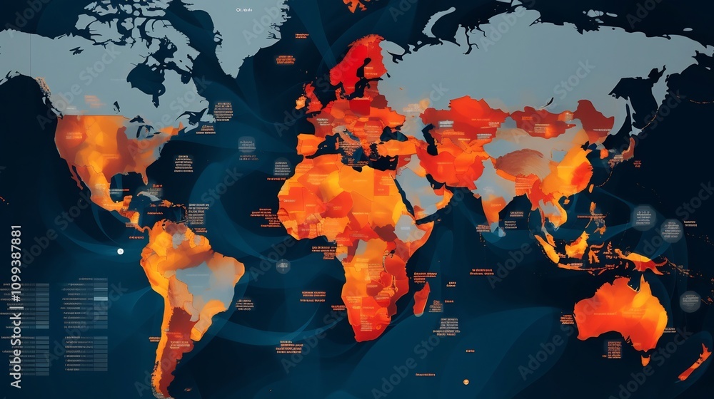 Poster a comprehensive global map visualizing the usage and distribution of nuclear energy across different