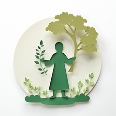 Person Planting Tree Paper Cutout,