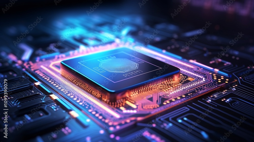 Aufkleber glowing chip inside a smartphone showcasing the advanced processing power and capabilities of modern