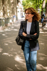 Portrait of businesswoman outdoors in the city
