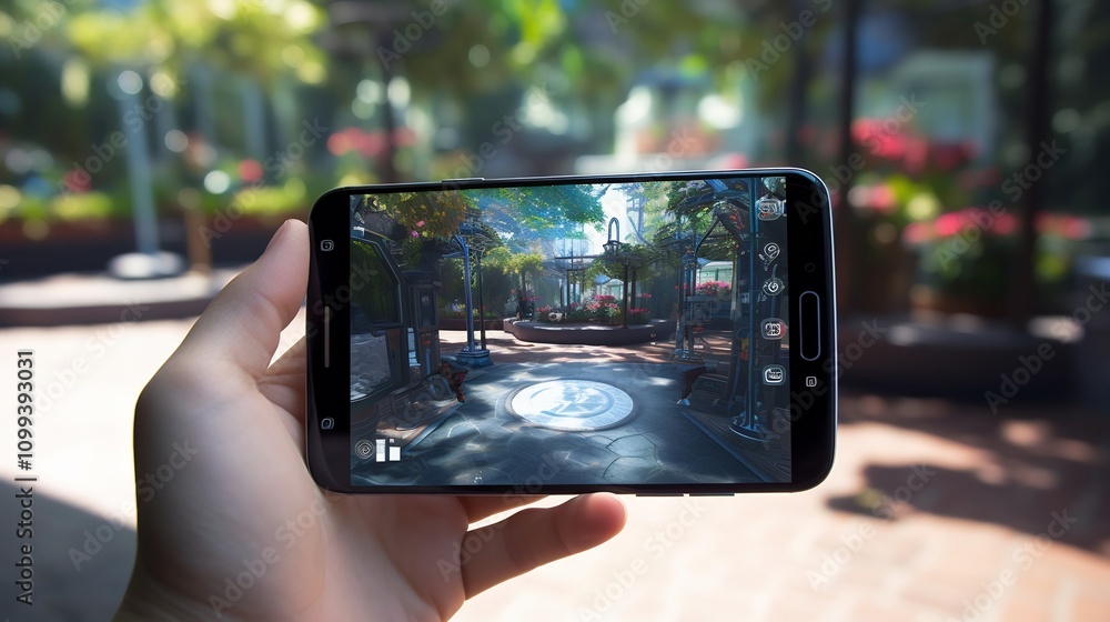 Aufkleber cutting edge ai powered 3d gaming experiences on a sleek and modern smartphone device offering an im