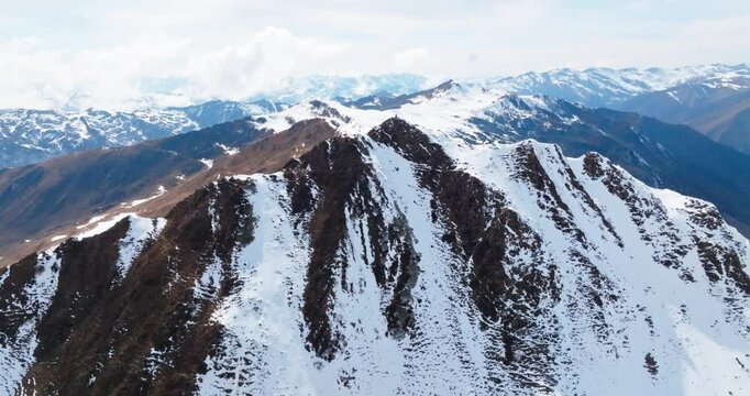 snow covered mountains in winter