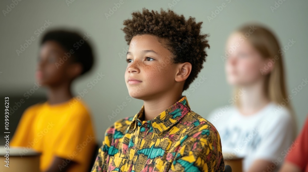 Poster diverse group of young people gathered in a workshop setting participating in a program focused on d