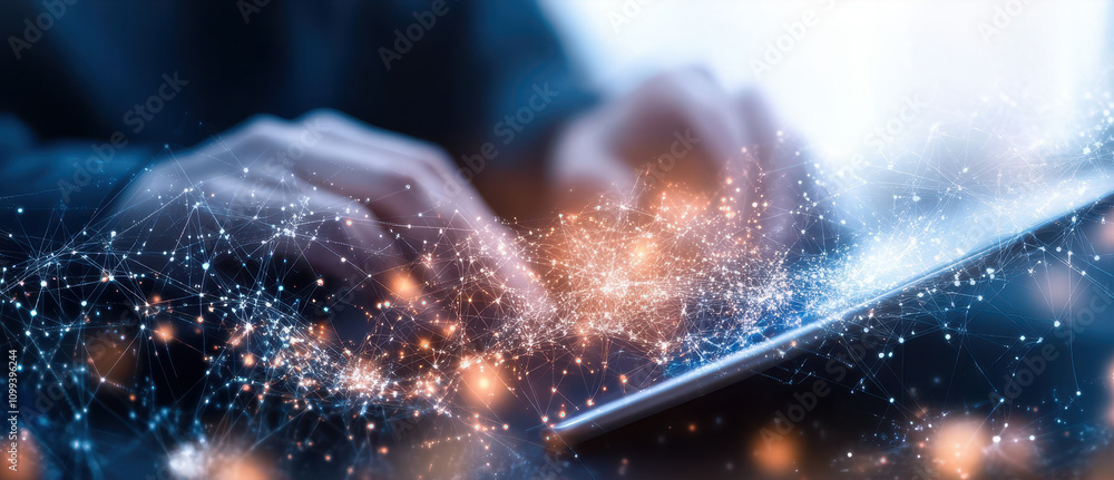 Poster digital transformation with global network connection and data science innovation