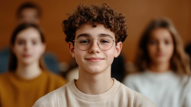 Diverse group of young students taking on leadership roles and responsibilities in their school environment showcasing a shared sense of purpose towards academic and personal growth