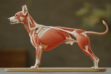 Dog Anatomy. Illustration of Obliquus Externus Abdomen Muscle in a Medical Context