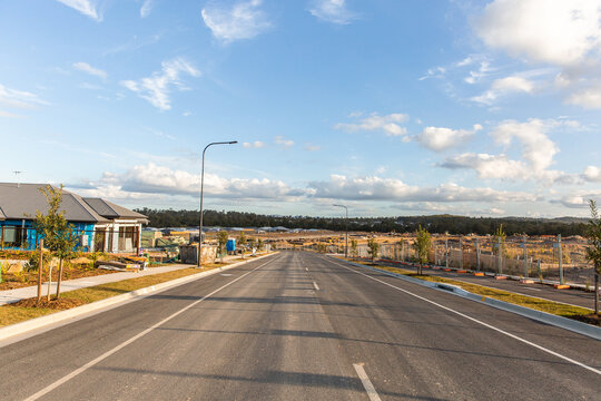 new road build in a new housing estate with construction happening