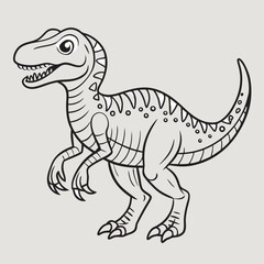 Obraz premium Dinosaur outline cartoon character