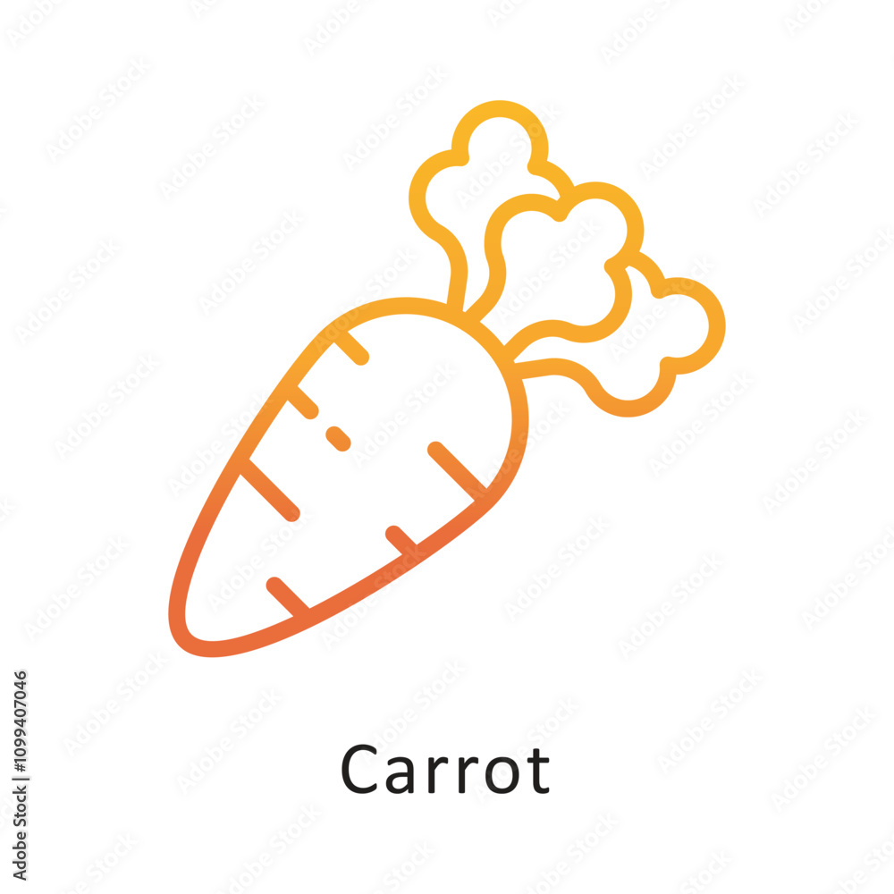 Poster carrot vector gradient circle outline icon . eps 10 file