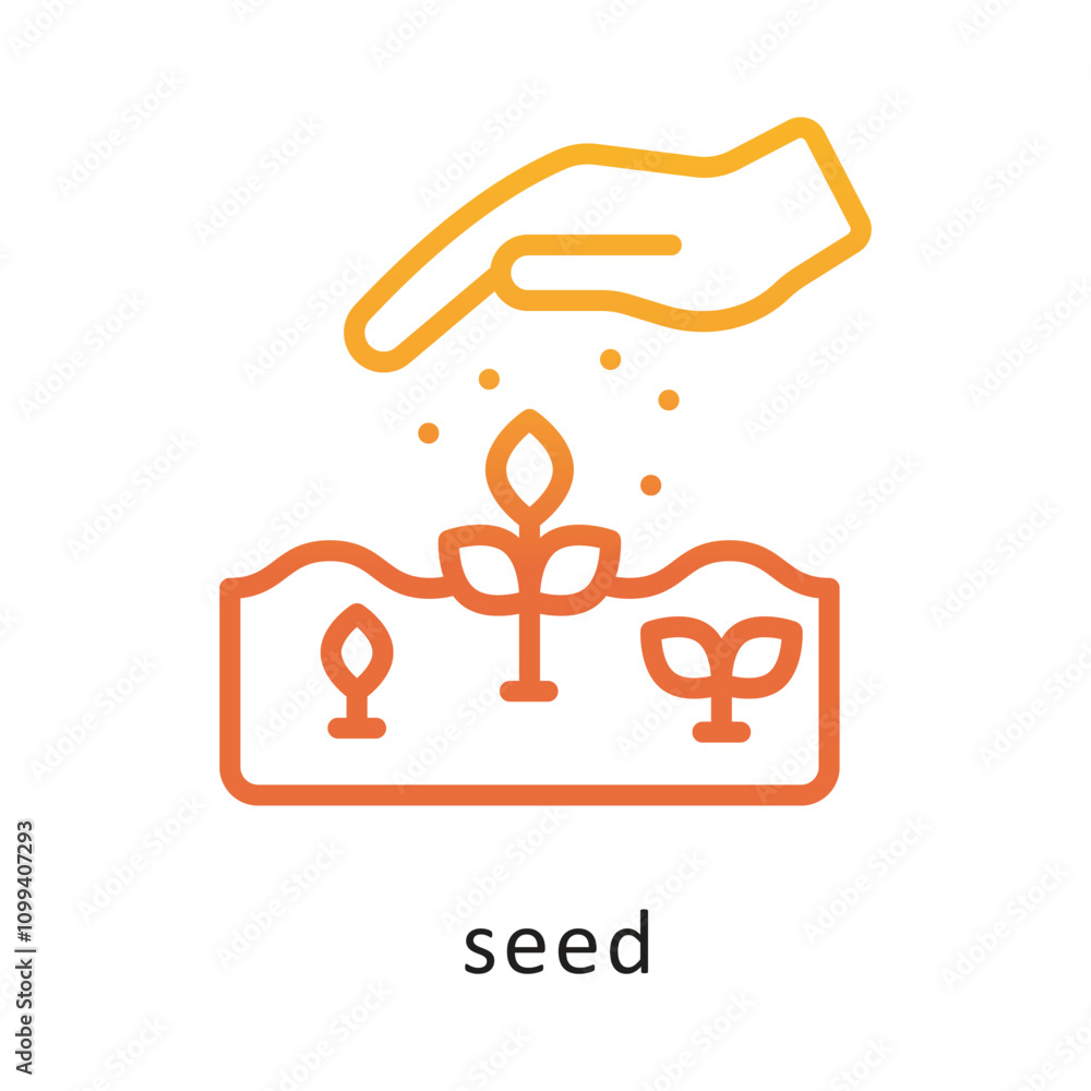 Poster seed vector gradient circle outline icon . eps 10 file