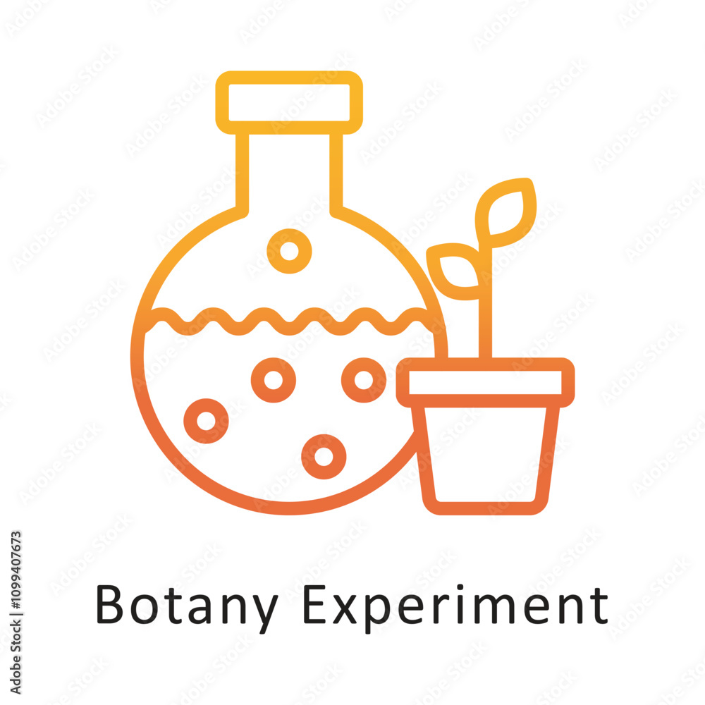 Aufkleber botany experiment vector gradient circle outline icon . eps 10 file