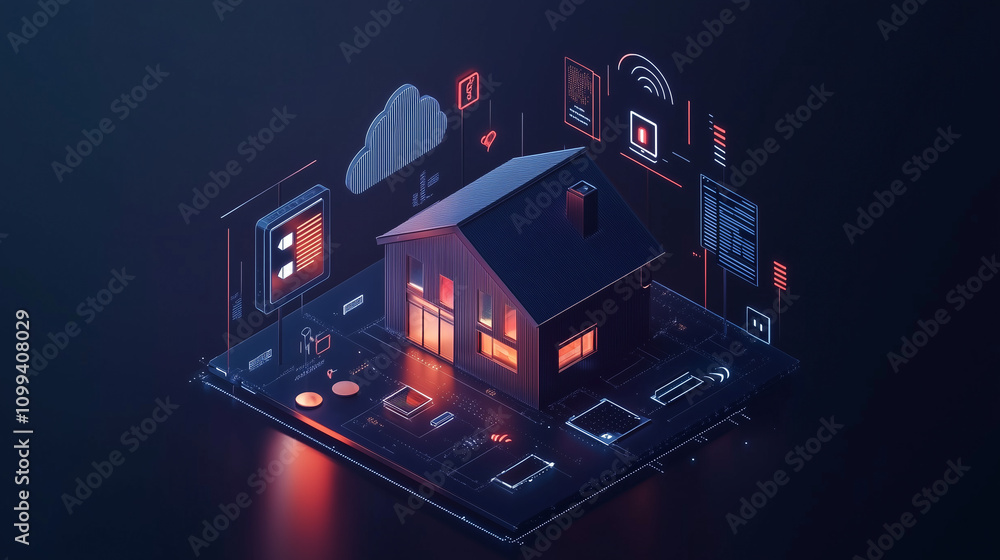 Poster iot for smart houses with wireless communication, digital storage, and cloud computing for remote ho
