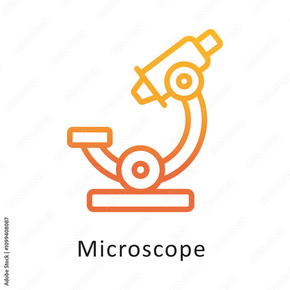 Poster microscope vector gradient circle outline icon . eps 10 file