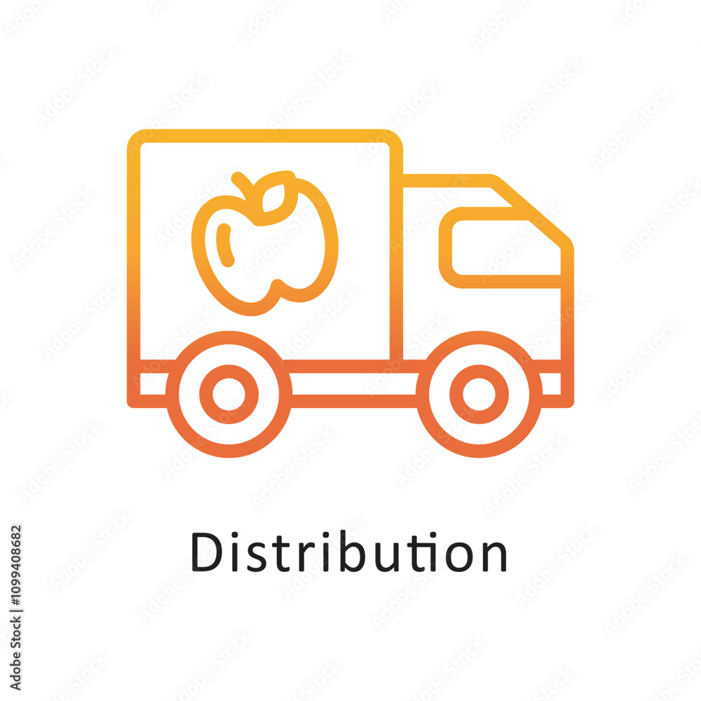 Poster distribution vector gradient circle outline icon . eps 10 file