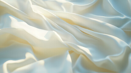 Obraz premium Creamy Silk Drape: Luxurious and elegant, this image showcases the soft folds and gentle sheen of creamy silk fabric. Perfect for adding a touch of sophistication to your designs. 
