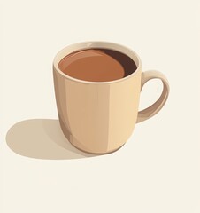 Fototapeta premium National hot chocolate day, cup of cocoa cream on top.