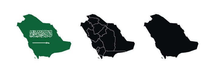 Saudi Arabia Map vector icon. Map of Saudi Arabia various styles.